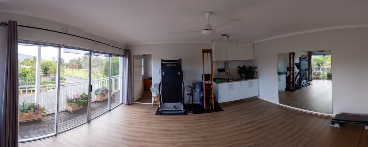 Modern practice room with vinyl flooring at Tammy Reader Biokineticist - Pilates class venue